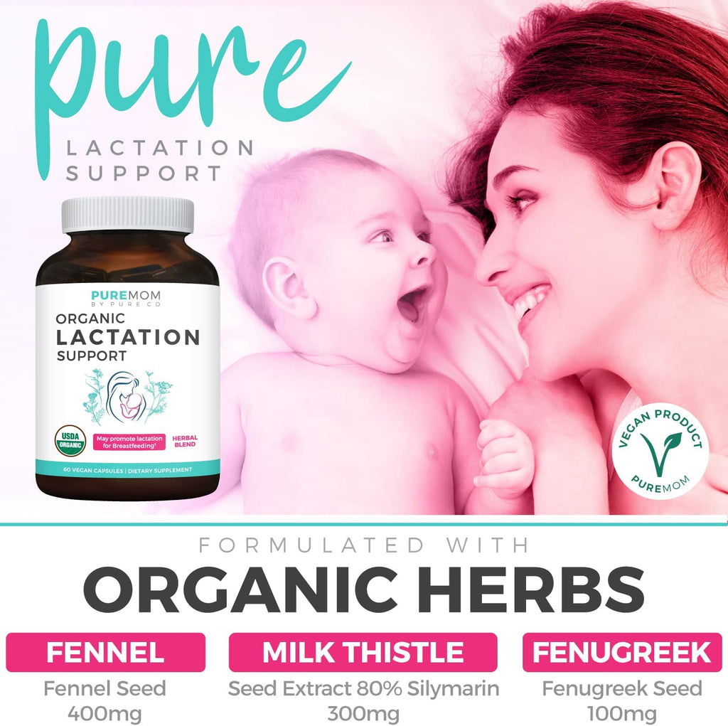 Pure Mom Organic Lactation Supplement Increase Milk Supply with