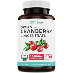 Front of bottle of Organic Cranberry Concentrate