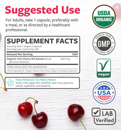 Organic Tart Cherry Capsules - 10:1 Extract thumbnail