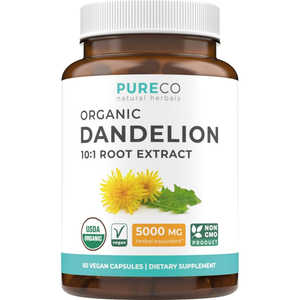 Front of bottle of Organic Dandelion Root Extract