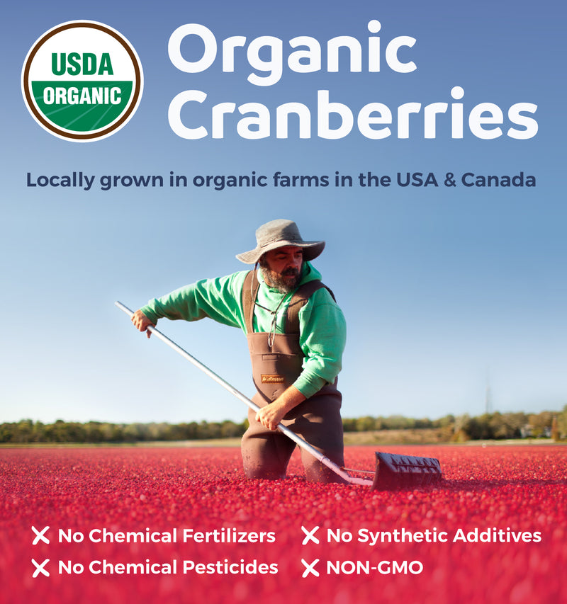 Pure Co Organic Cranberry Concentrate - 25,000mg of Fresh Cranberries (Equivalent) For Kidney Cleanse & Urinary Tract Health - UTI Support Vitamins - Fruit 50:1 Extract Supplement - 60 Vegan Capsules No Pills