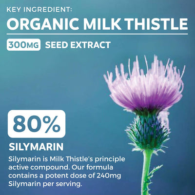 Pure Co Organic Liver Cleanse & Detox - Milk Thistle Extract (80% Silymarin), Dandelion Root, Artichoke Leaf & Yellow Dock - Non GMO - Health Formula thumbnail