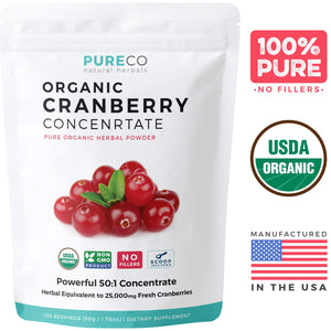 Front of bottle of Organic Cranberry Concentrate